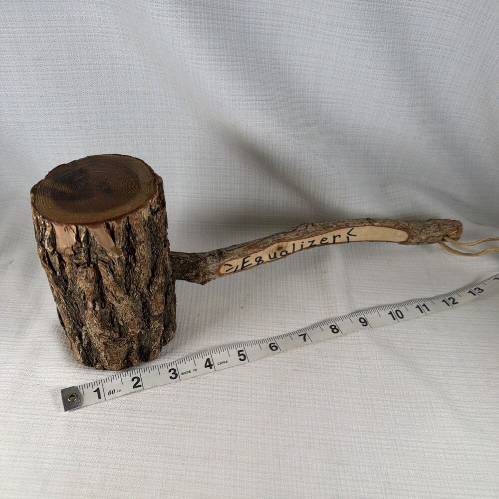Novelty Gimmick Gift Wood Mallet – "Equalizer" Attitude Adjuster Joke Hammer